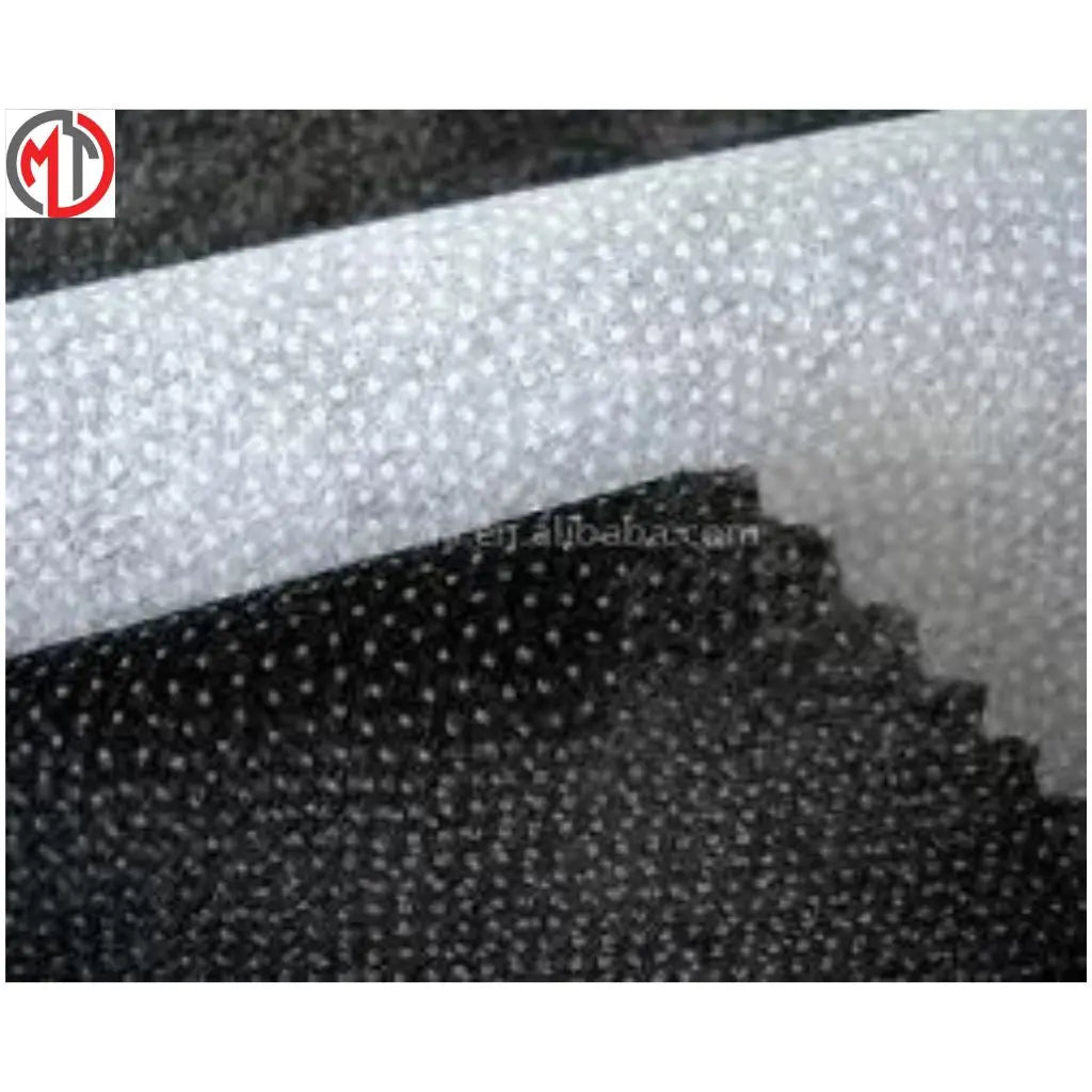 Soft microdot interlining fabric used to provide structure without bulk, perfect for maintaining garment shape and durability."