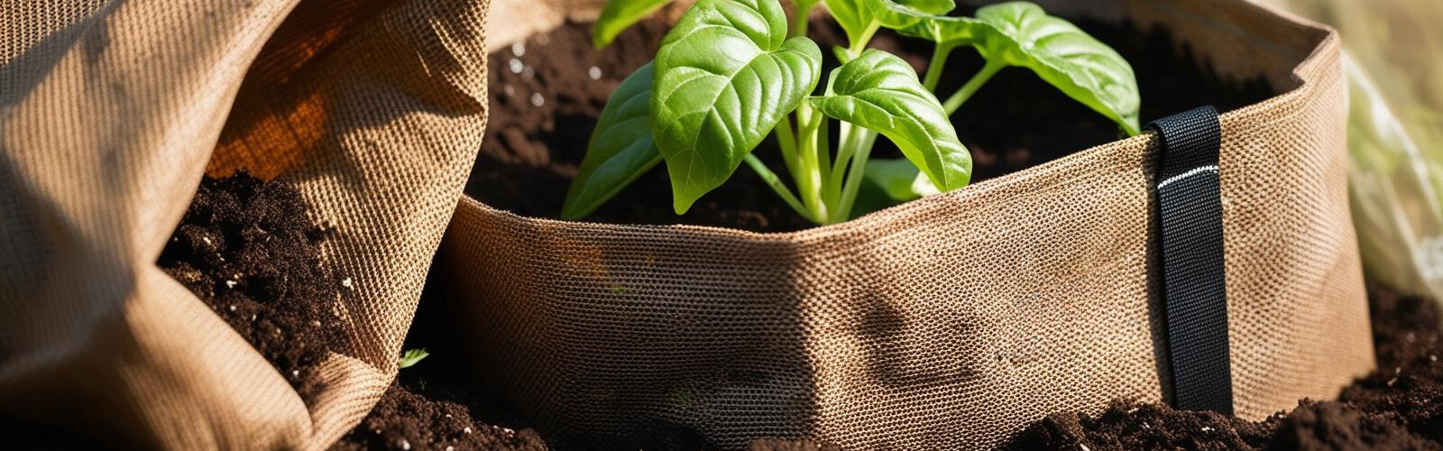 Durable grow bags designed for healthy plant growth and portability.